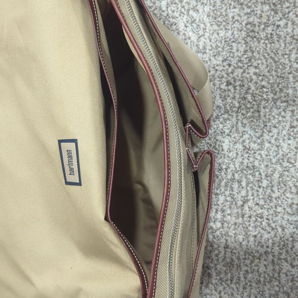 Hartmann briefcase tan canvas and brown leather Hudson collection - Picture 11 of 11